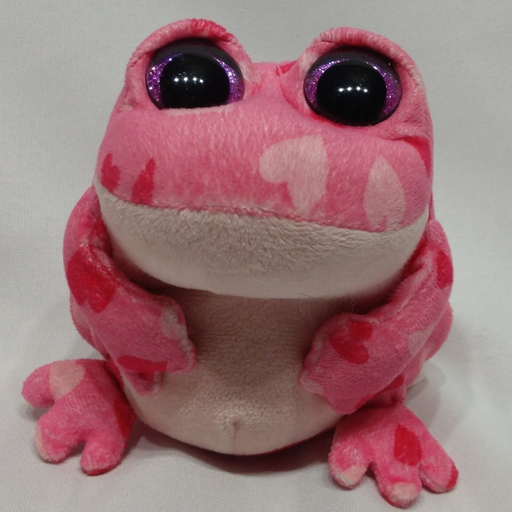 Ty Smitten the Pink Heart Frog Valentine's Plush Adorable! LIKE NEW No Hang Tag